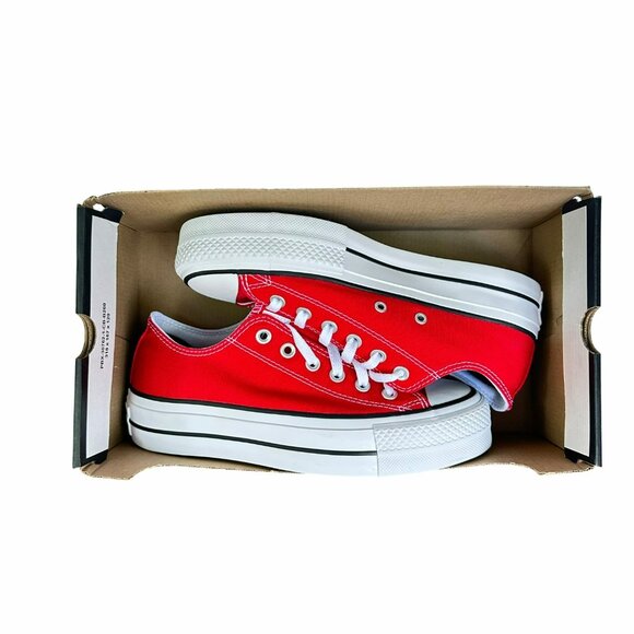 ⭐Converse Chuck Taylor Lift Ox Low Canvas Sz 5.5 Men Shoes Sneakers Red A14905C - Picture 6 of 10